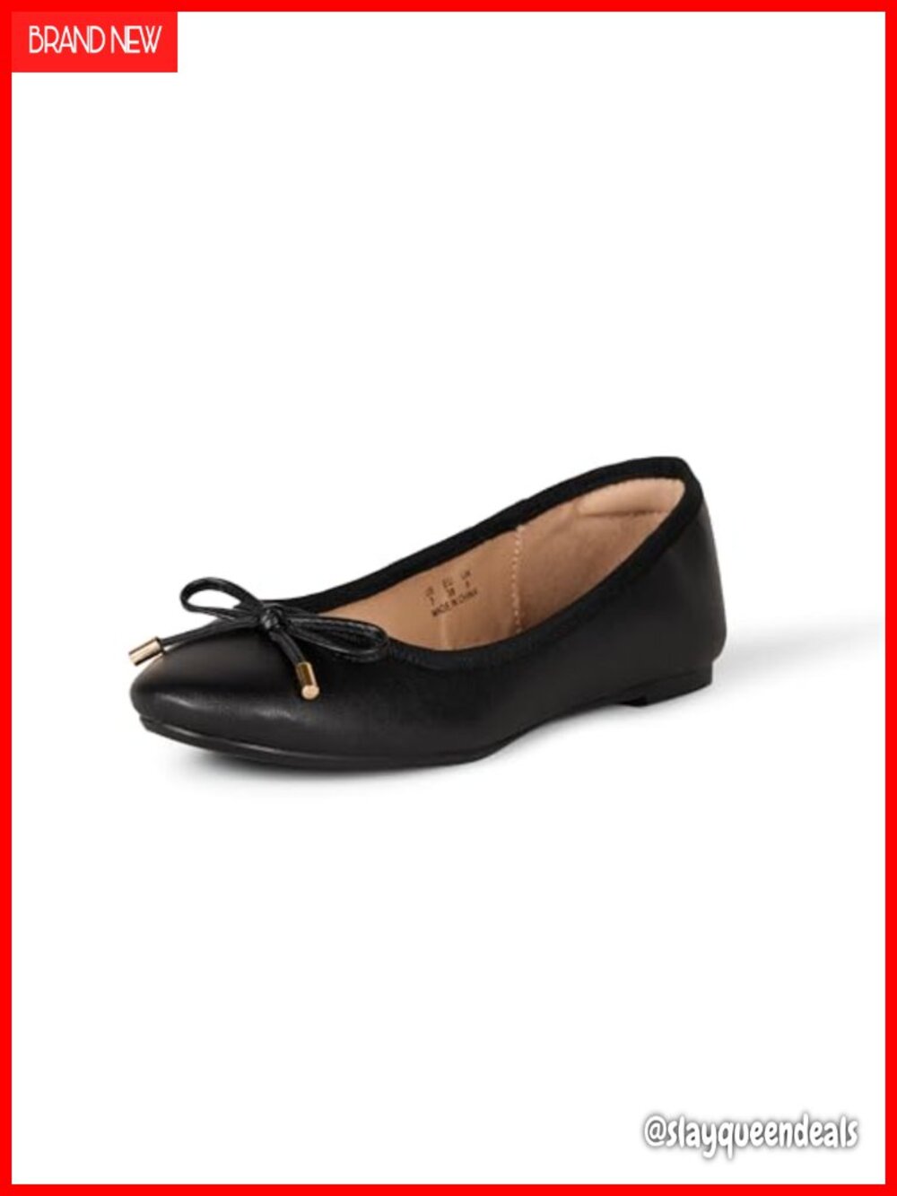 Women's Round Toe Ballet Flats Faux Calfskin Pull-On Casual